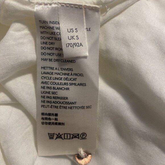 Maeve Anthropologie Simona Top Sm Sequined Cut Out Babydoll Blouse Ivory Gold - Picture 11 of 12